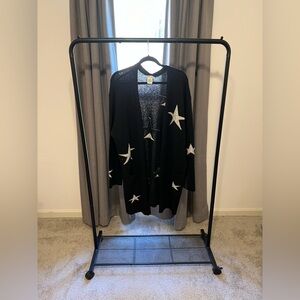 Sweet Romeo Black Knit Cardigan with Stars